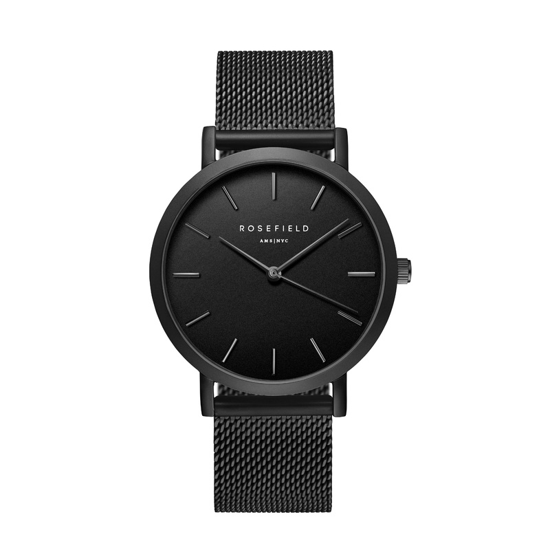 Rosefield The Mercer Black Dial Stainless Steel Watch MBB-M43