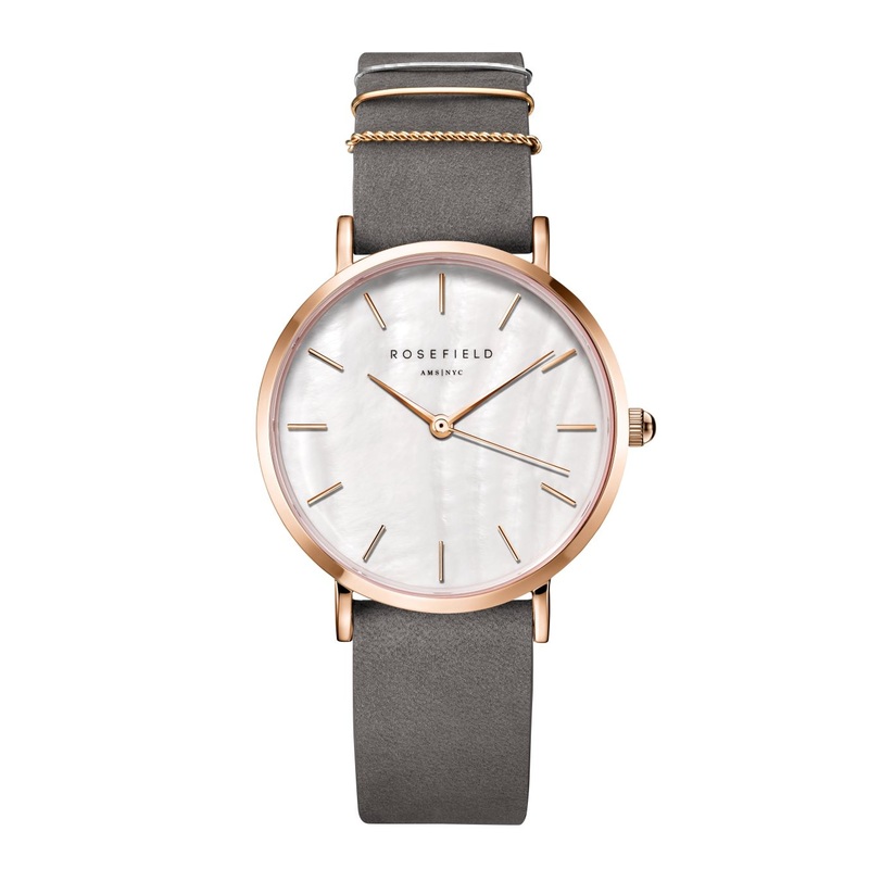 Rosefield The West Village Elephant Grey Rosegold Watch WEGR-W75