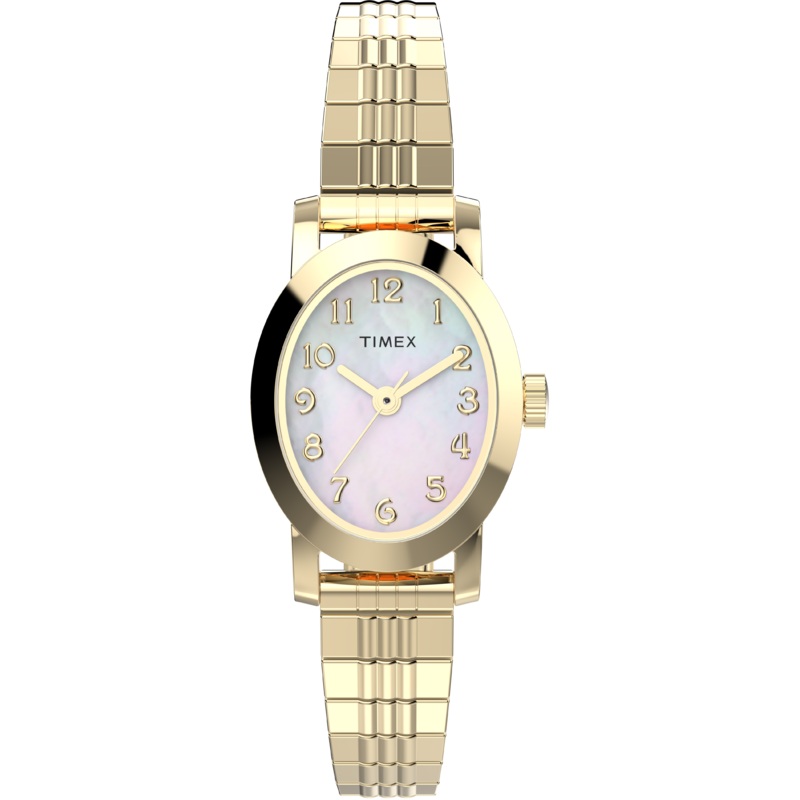 Timex Cavatina Gold Case and Band Mother Of Pearl Dial Women's Watch TW2W70100