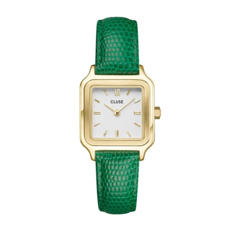 CLUSE Gracieuse Petite Gold/Emerald Green Lizard Leather CW11803