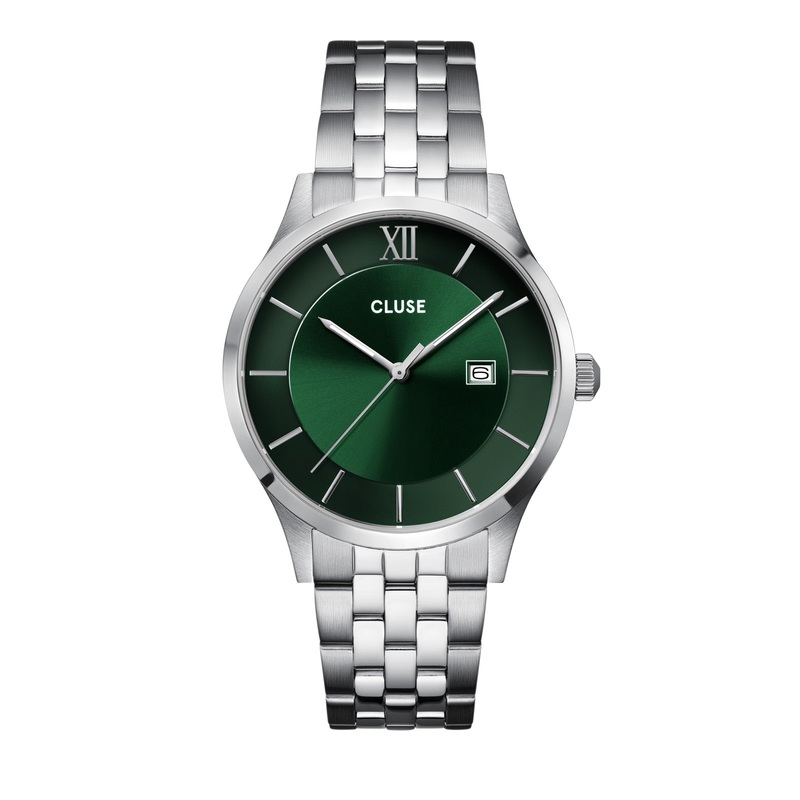 CLUSE Mens Aravis Green Steel Link Watch CW22702