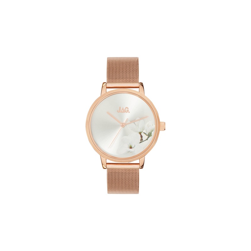 Jag Miafloral Rose Gold Mesh Womens Watch
