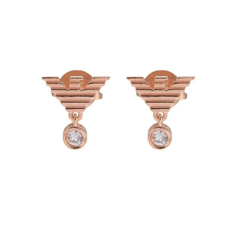 Armani Elegant Rose Gold Earrings with Cubic Zirconia EG3582221