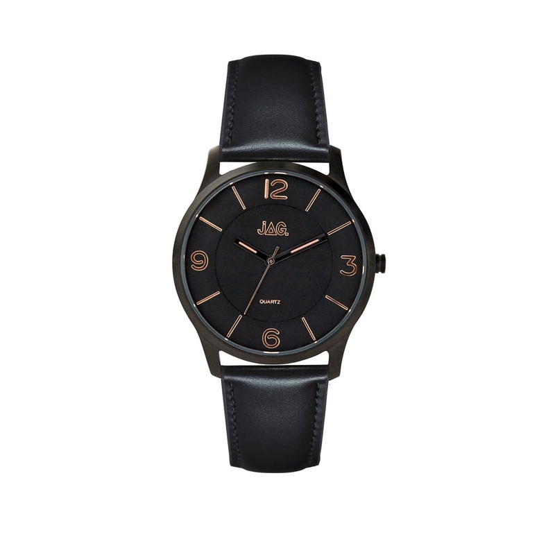 Jag Charlie Black Dial Black Strap Mens Watch