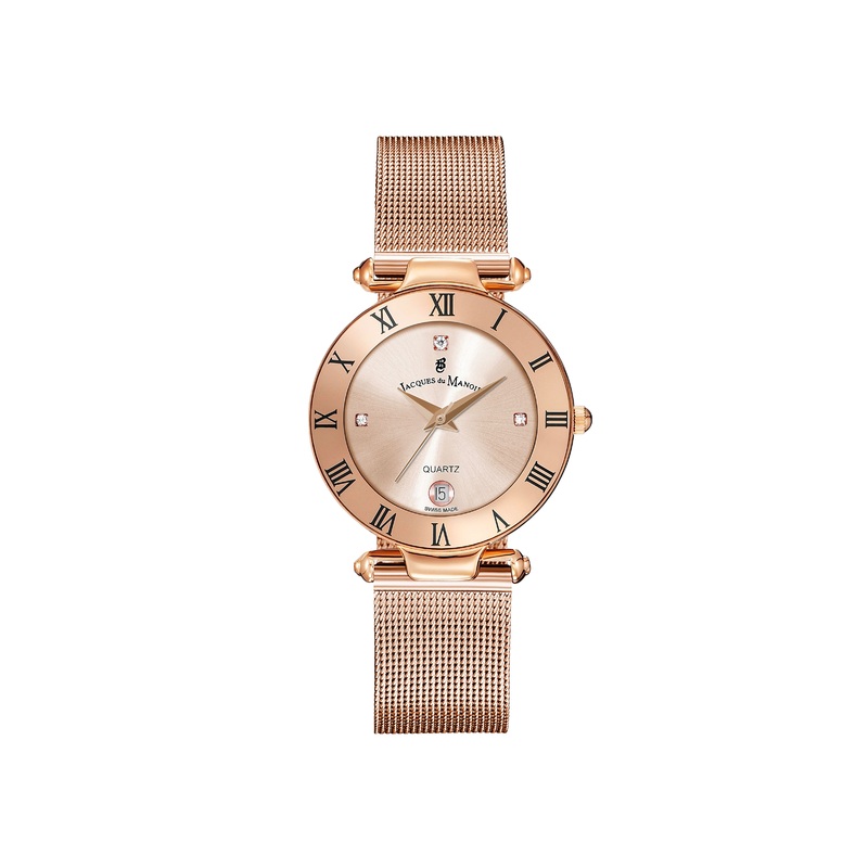 JDM Coupole Rose Gold Mesh Watch