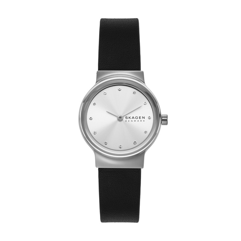Skagen Freja Minimalist Black Leather Watch for Women SKW3119