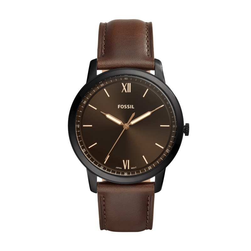 Sophisticated Fossil FS5551 Minimalist Brown Leather Watch