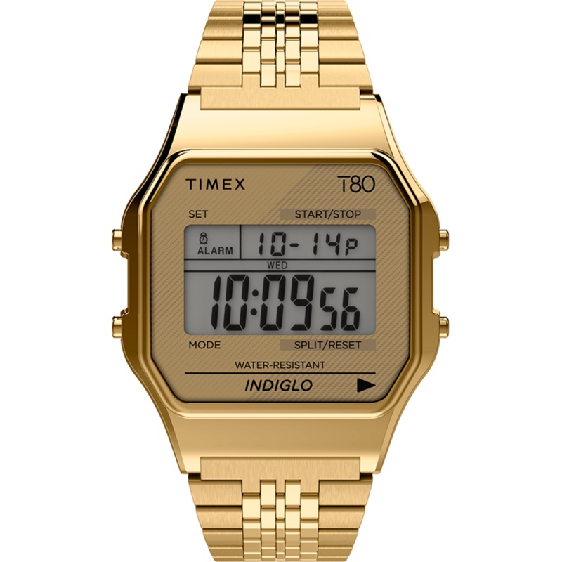Timex T80 34mm Gold Watch TW2R79200