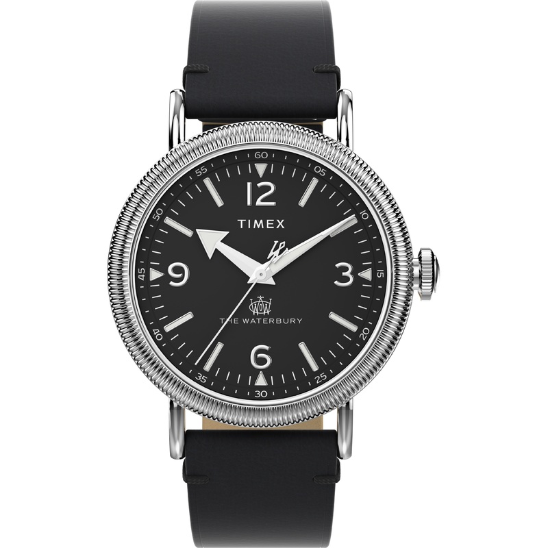 Timex Waterbury 40mm Leather Black Dial Watch TW2W20200
