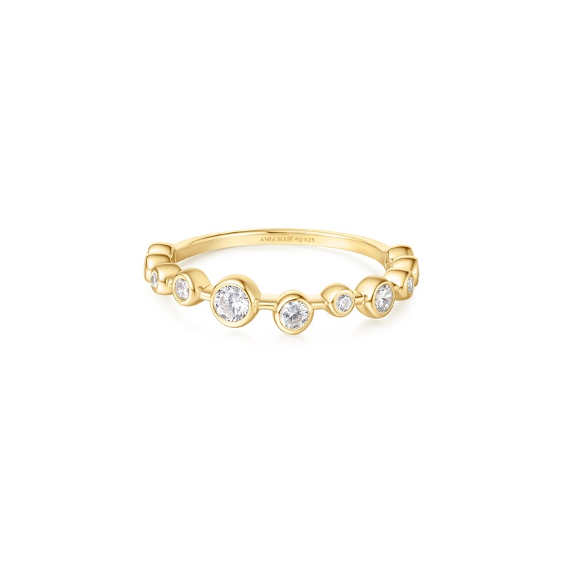 Ania Haie Gold Bezel Cubic Zirconia Zig-Zag Ring
