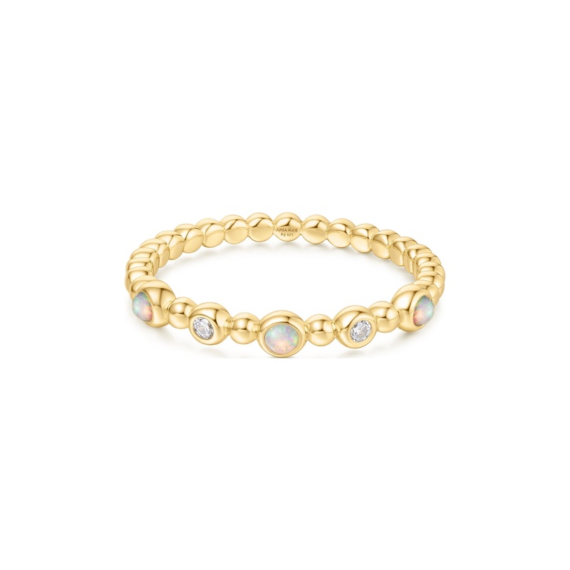 Ania Haie Gold Bezel Kyoto Opal Beaded Ring