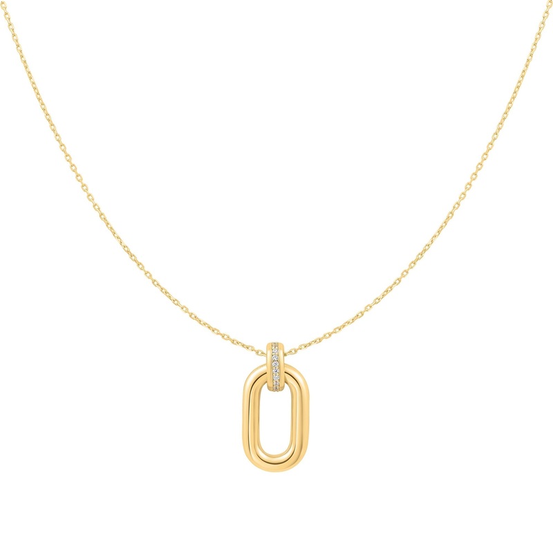 Ania Haie Gold Oval Hoop Pendant Necklace
