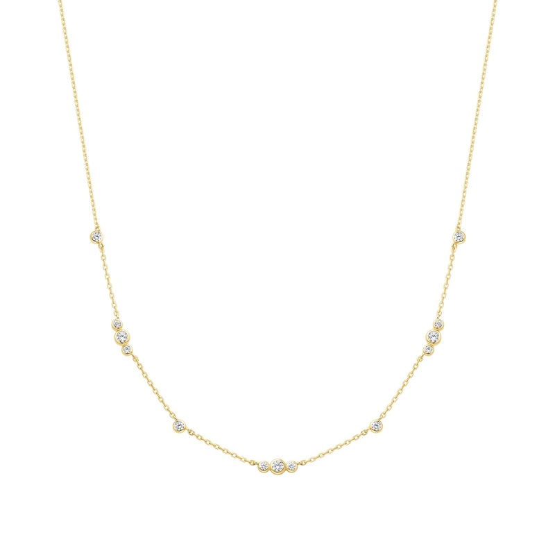 Ania Haie Gold Sparkling Bezel Cubic Zirconia Station Necklace