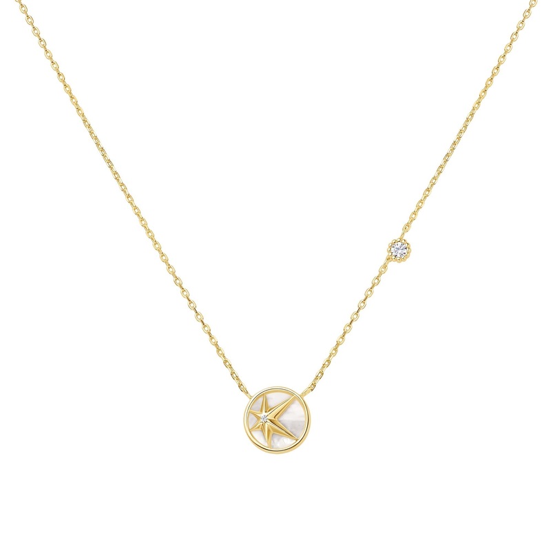 Ania Haie Gold Starry Mother of Pearl Necklace