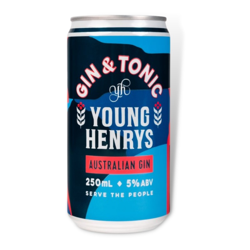 Young Henrys Gin and Tonic 250ml 4 Pack / Case of 24 (ABV 5%)
