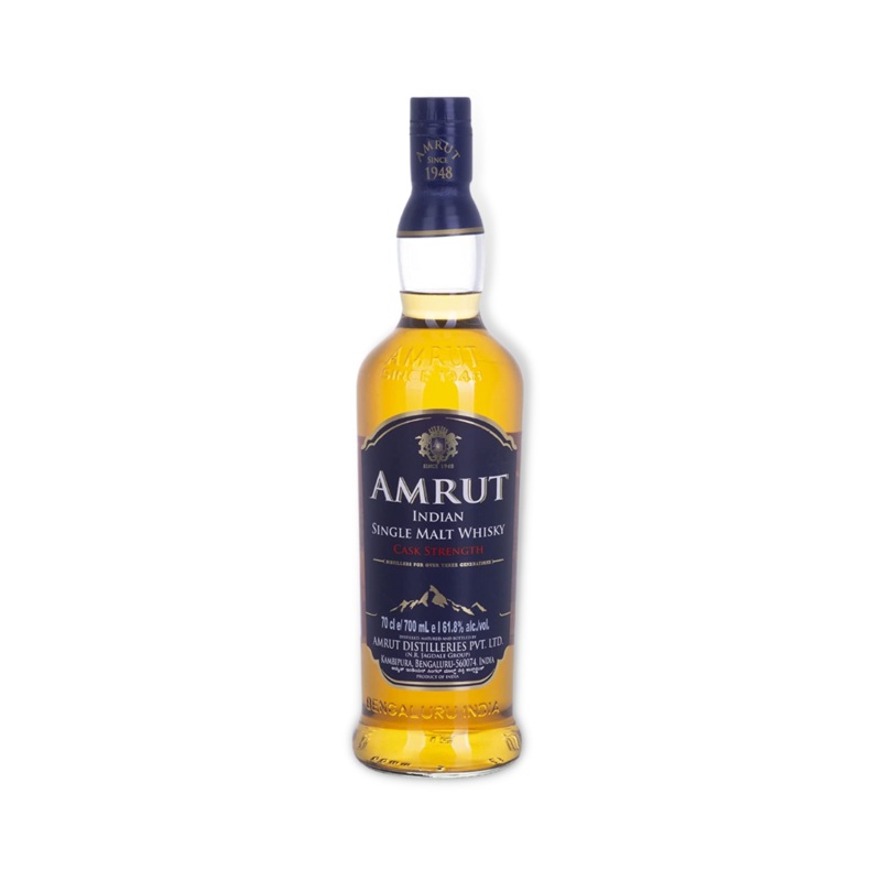 Amrut Cask Strength Indian Single Malt Whisky 700ml (Blue label) (ABV 61.8%)