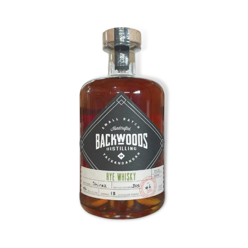 Backwoods Distilling Co Batch#6 Shiraz Cask Rye Whisky 500ml (ABV 46%)