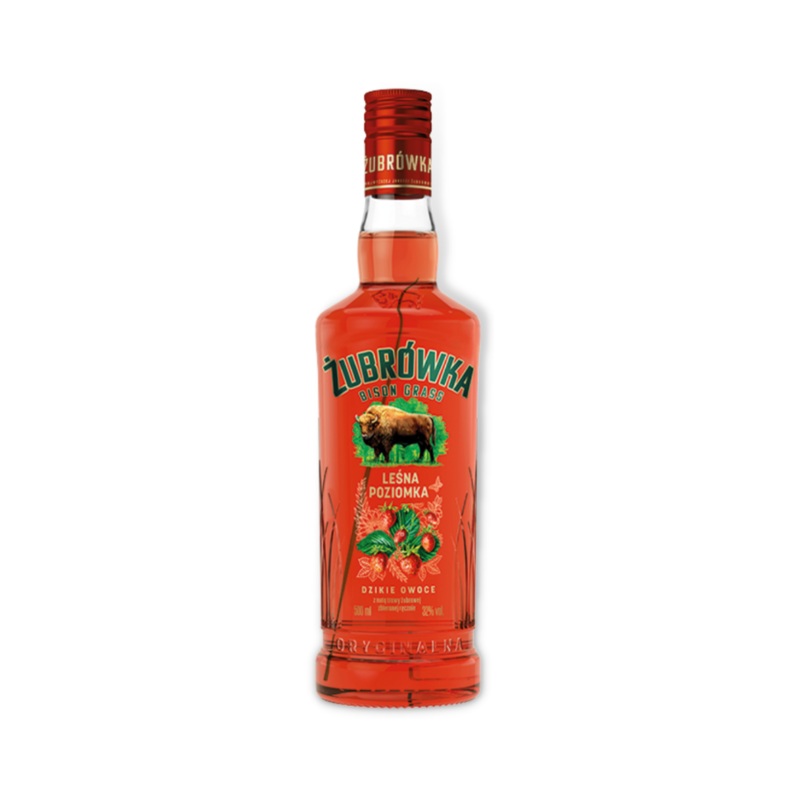 Zubrowka Lesna Poziomka (Wild Strawberry) Vodka 500ml (ABV 32%)