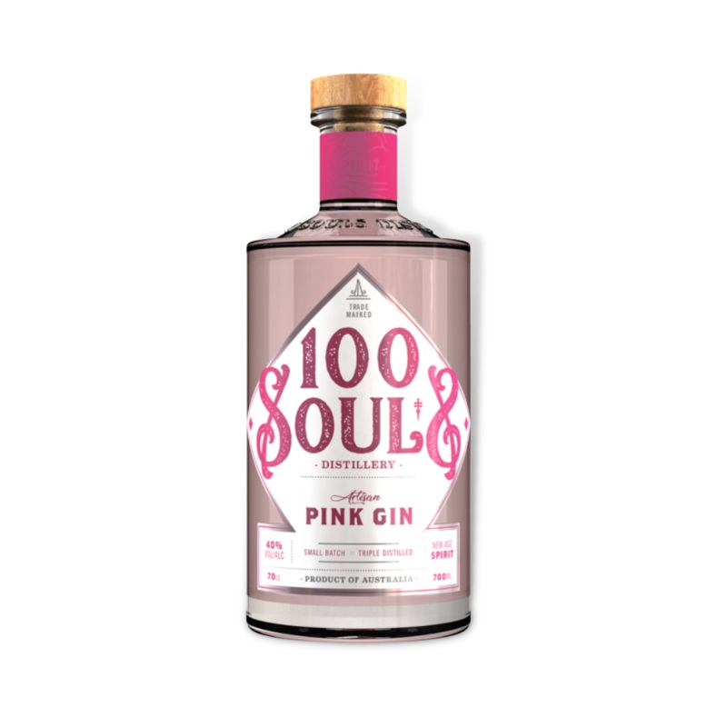 100 Souls Artisan Pink Gin 700ml (ABV 40%)