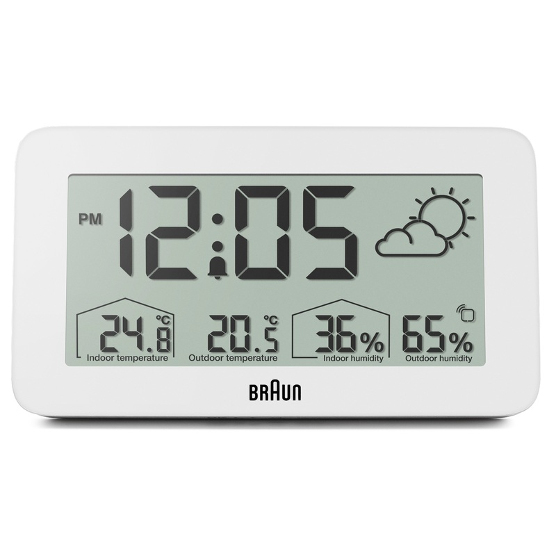Braun Digital Weather Station Clock White