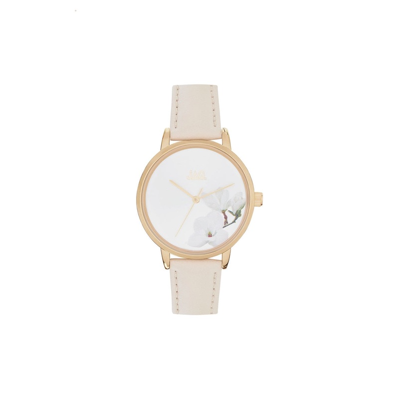 Jag Mia White Floral Leather Womens Watch