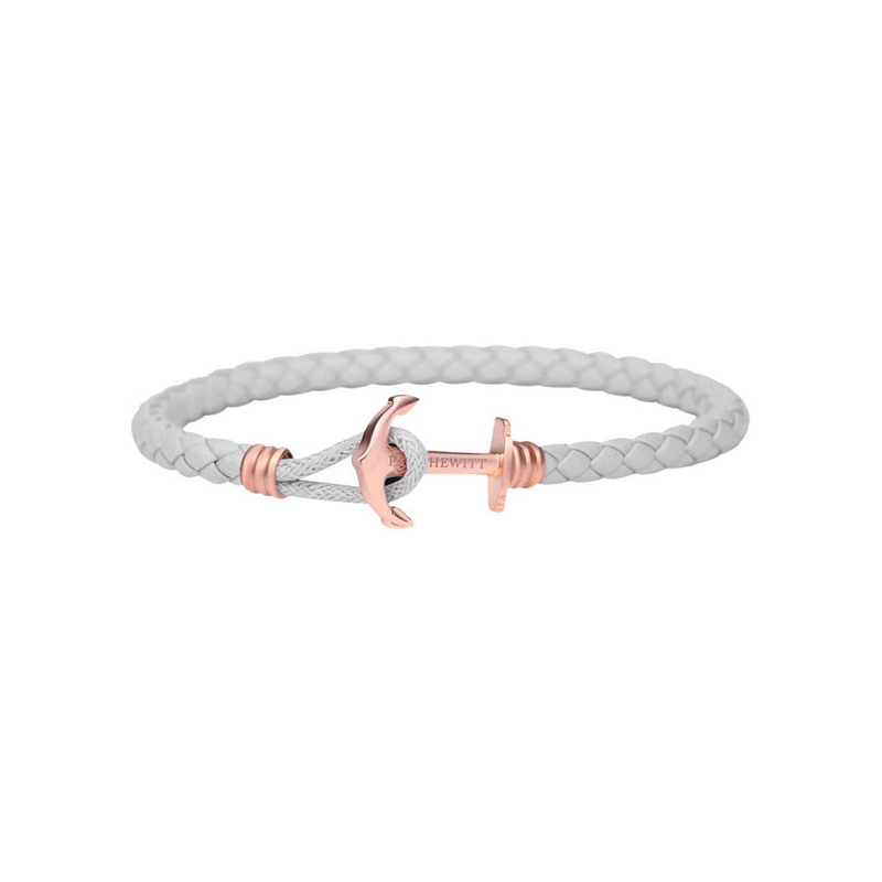 Paul Hewitt Phrep Lite Leather Rose Gold / Grey Bracelet - L
