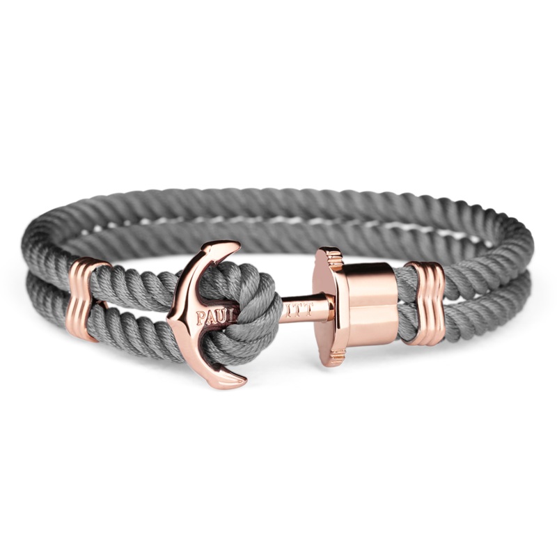 Paul Hewitt Phrep Nylon Rose Gold / Grey Bracelet - XXXL