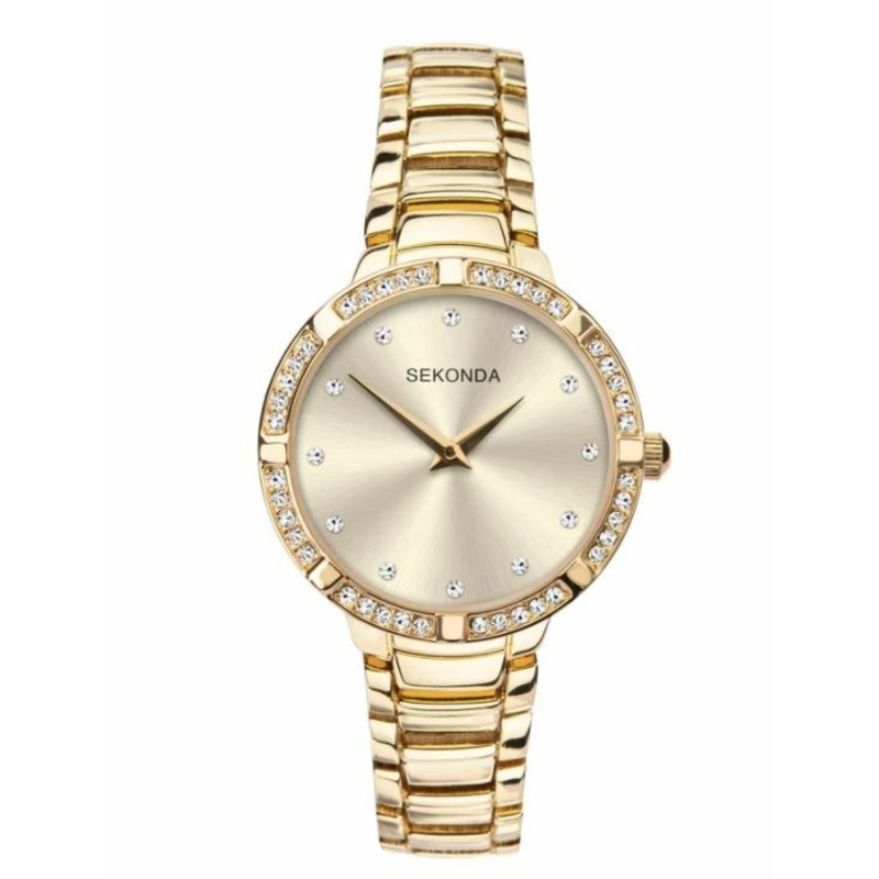 Sekonda Gold Case Champ Dial with Crystal Gold Womens Watch