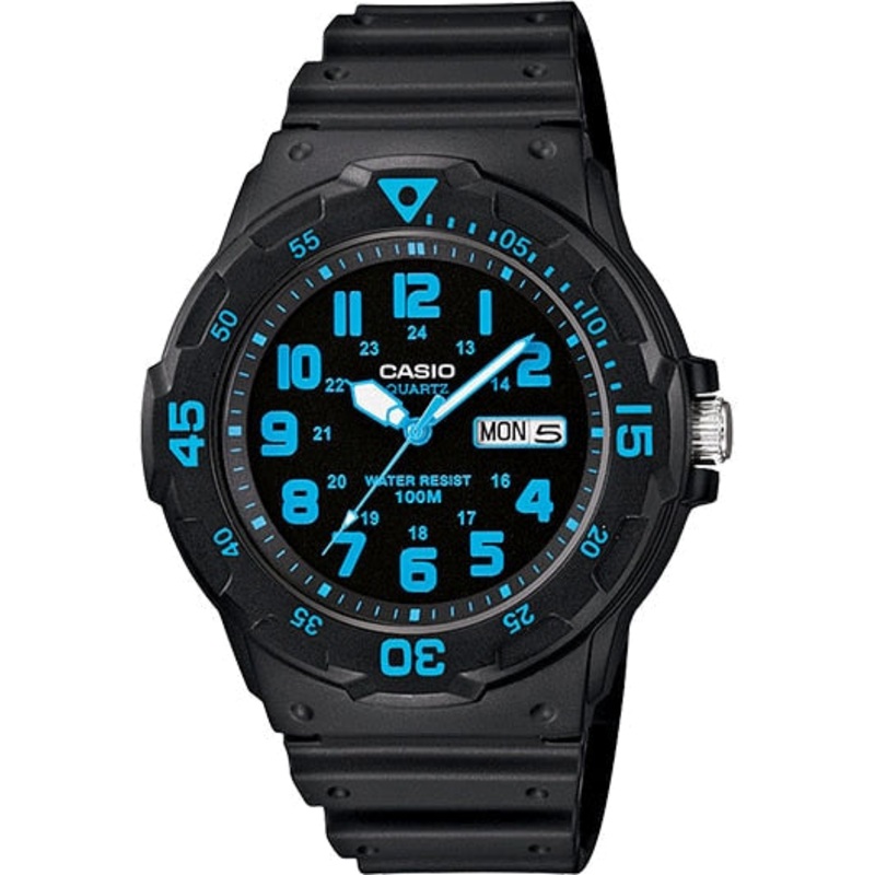 Classic Analog Black Resin Band Watch MRW200H-2B