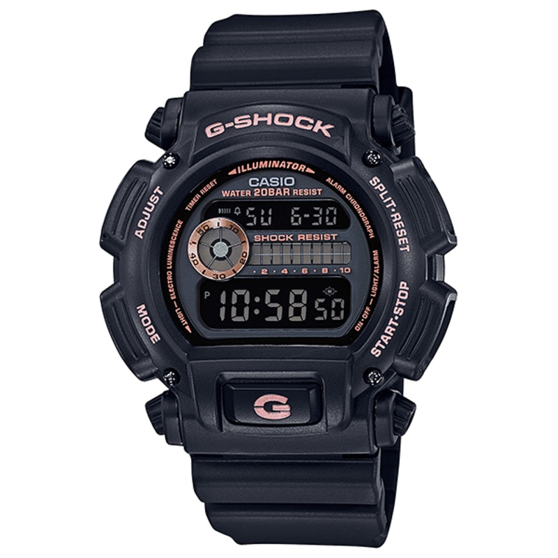 G-Shock Digital Black and Rose Gold Mens Watch DW9052GBX-1A4