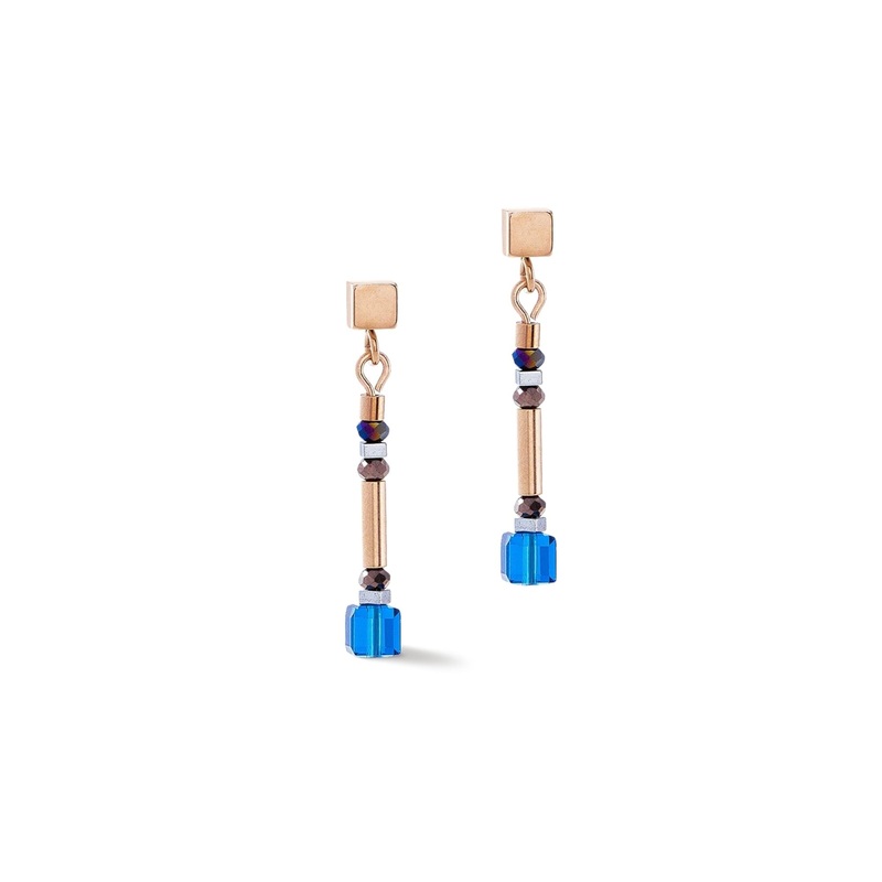 Coeur de Lion Cube Story Minimalistic Drop Earrings Multicolour-Autumn