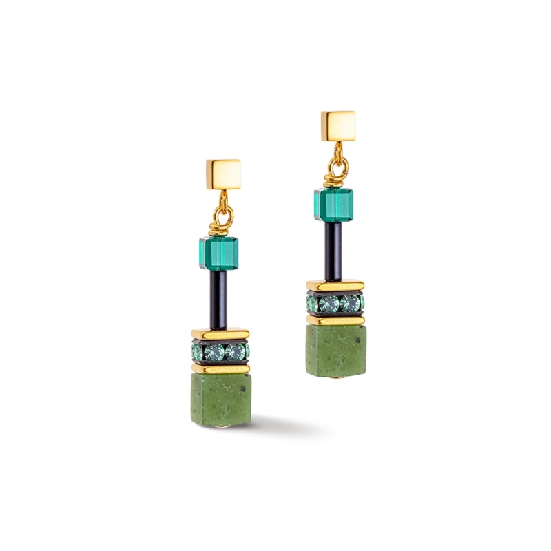 Coeur de Lion GeoCUBE Iconic Precious Earrings Green