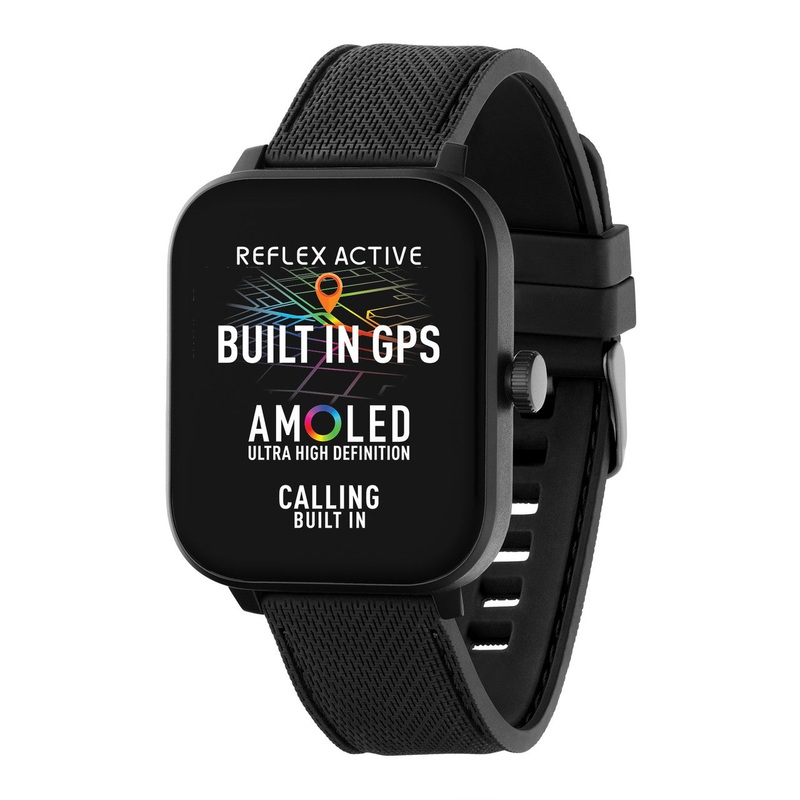 Reflex Active SERIES 44 AMOLED GPS Black Silicone Strap Smart Watch RA44-2216
