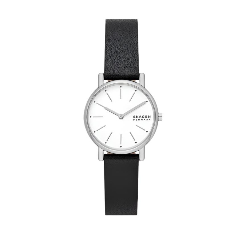 Skagen Signatur Lille Black Leather White Dial Watch SKW3120