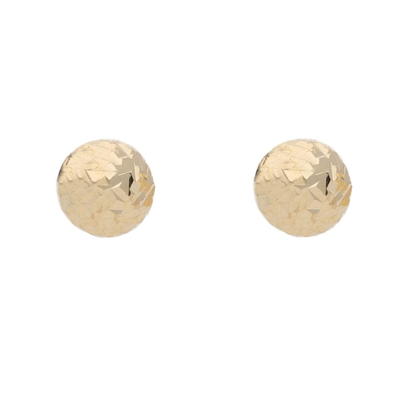 Small Textured Ball 9ct Yellow Gold Stud Earrings