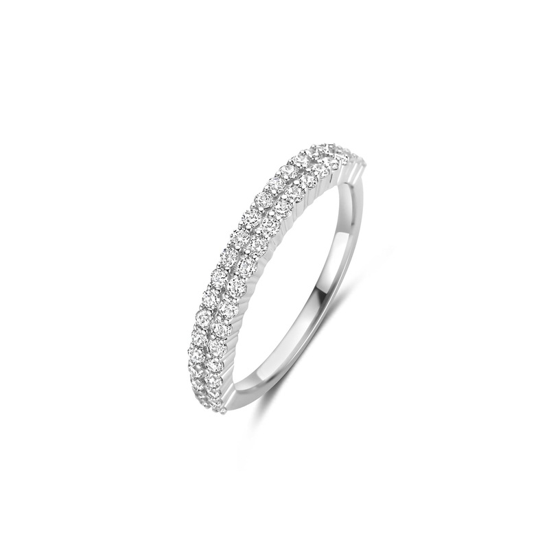 Ti Sento Cubic Zirconia Double Row Ring 12366Z (56)
