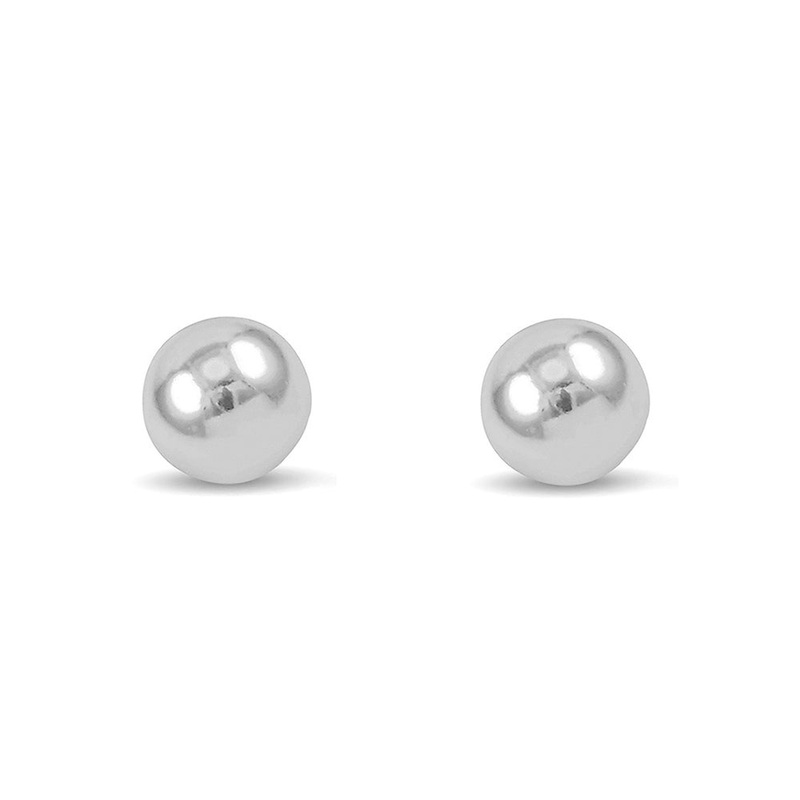 6mm 9ct White Gold Ball Stud Earrings