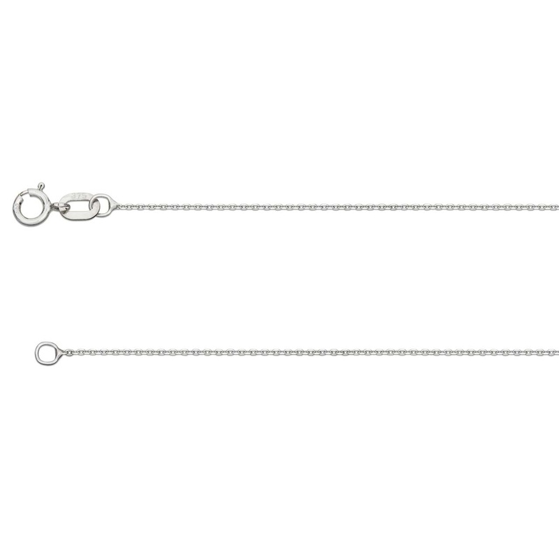 9ct White Gold 0.8mm Belcher Link Chain 18 Inches