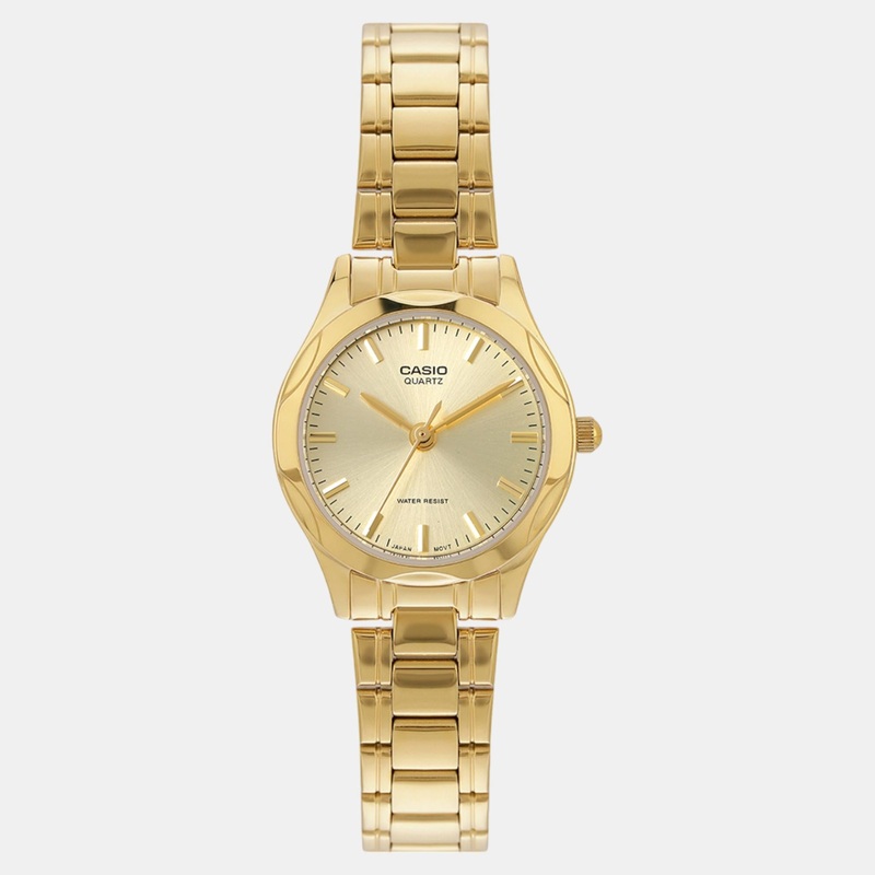 Enticer Ladies Women Quartz Gold Dial Analog Stainless Steel Watch LTP-1275G-9ADF A2276