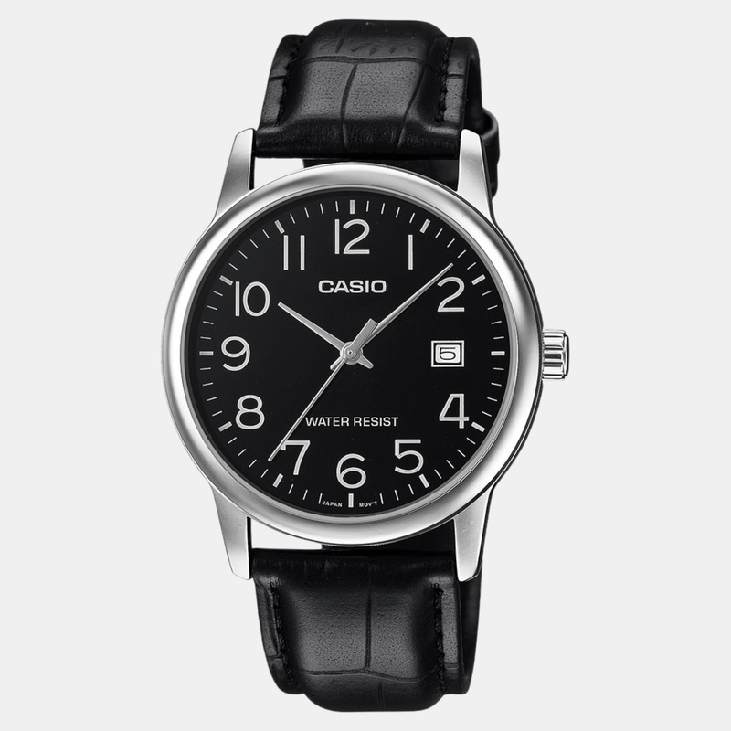 Enticer Men Quartz Black Dial Analog Leather Watch MTP-V002L-1BUDF A2315