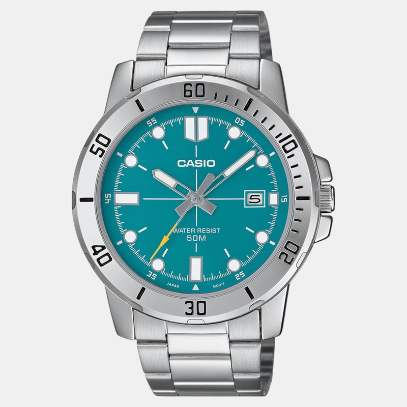 Enticer Men Quartz Blue Dial Analog Stainless Steel Watch MTP-VD01D-3E2VUDF A2337