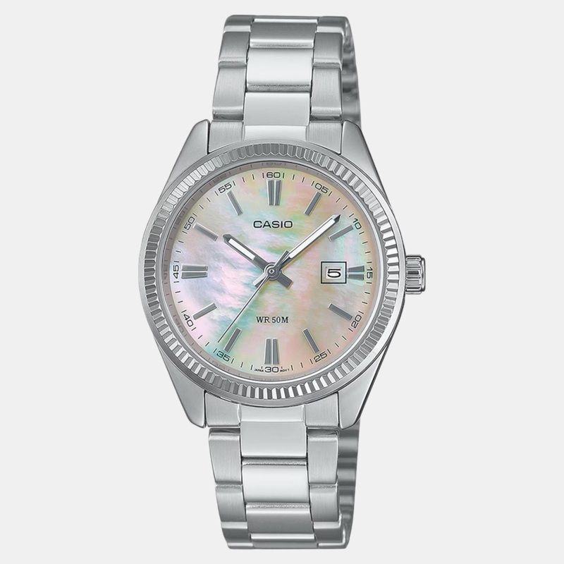 Enticer Women Quartz White Dial Analog Stainless Steel Watch LTP-1302DS-4AVDF A2364