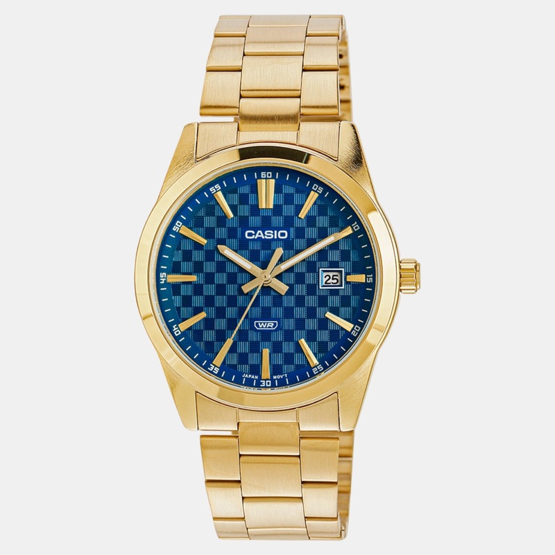 Men Blue Dial Analog Stainless Steel Watch A2245