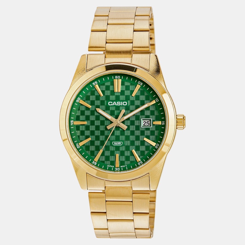 Men Green Dial Analog Stainless Steel Watch A2246