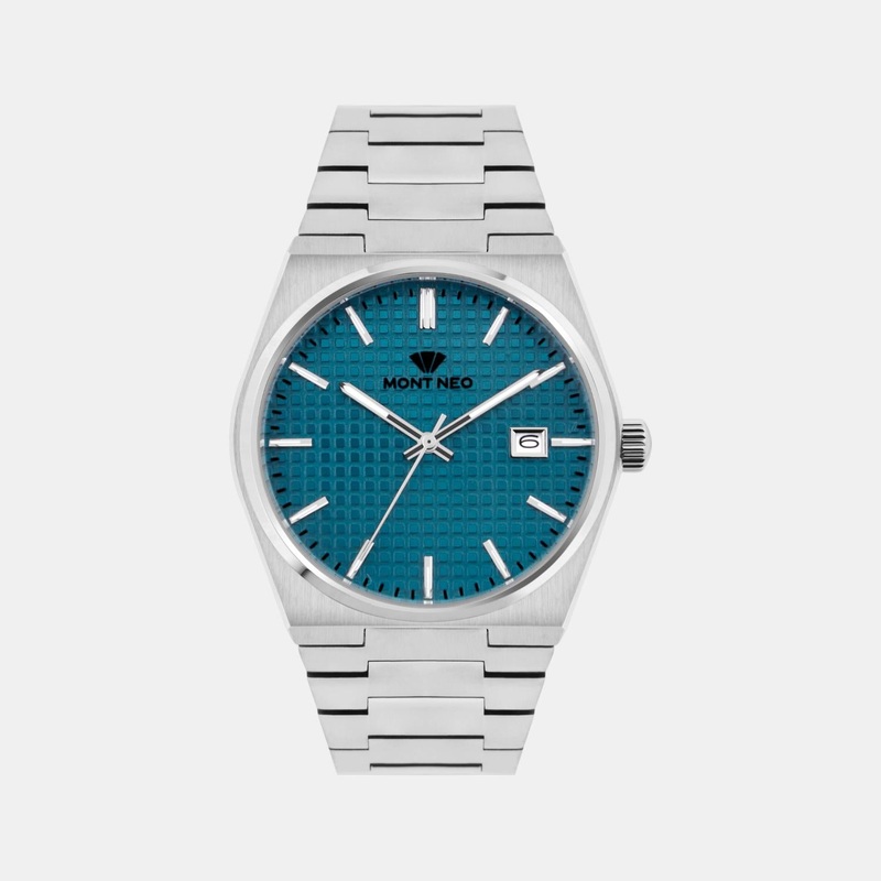 Men Quartz Sea Green Dial Analog Metal Watch 3509E-M1117