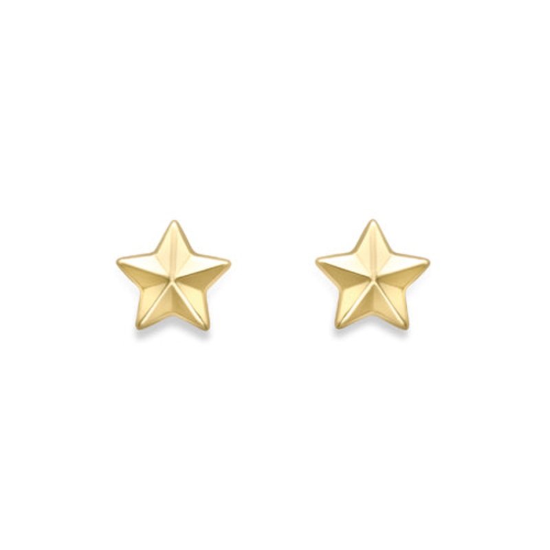 Star Shape 9ct Yellow Gold Stud Earrings