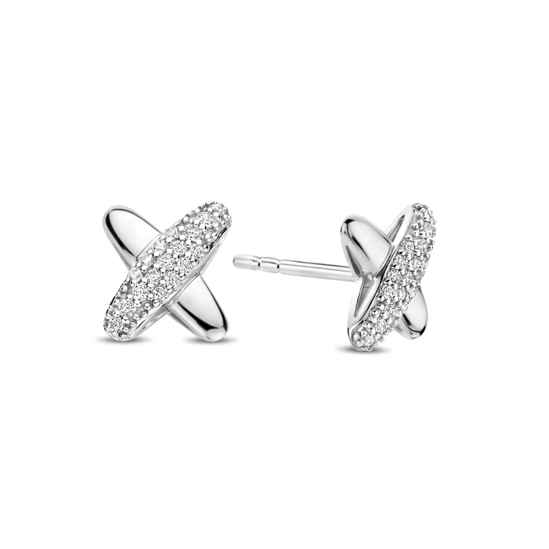 Ti Sento Cubic Zirconia Cross Stud Earrings 7982ZI