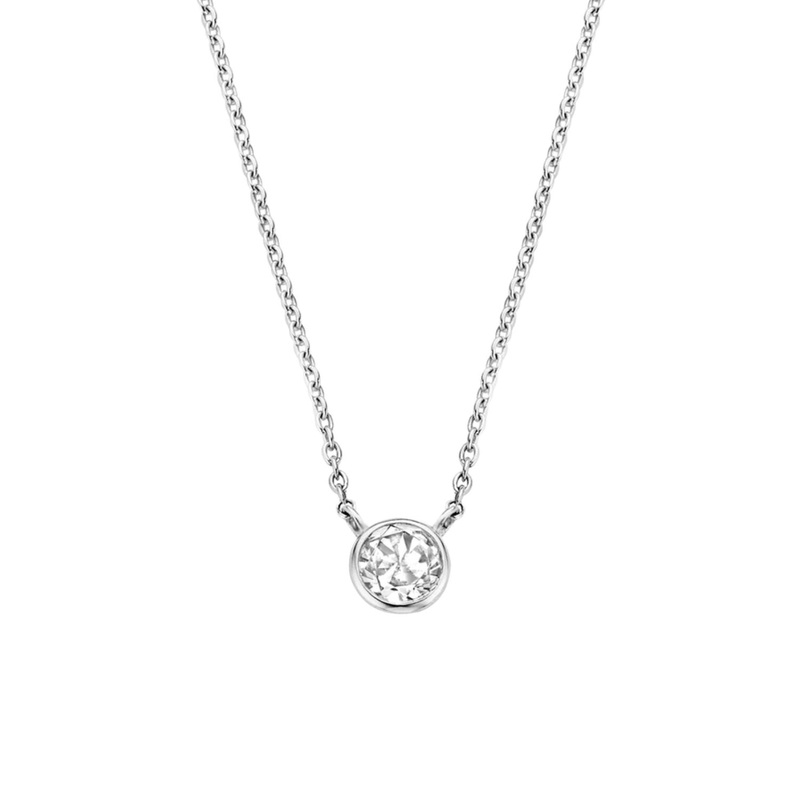 Ti Sento Siver CZ Heart Pendant 3845ZI