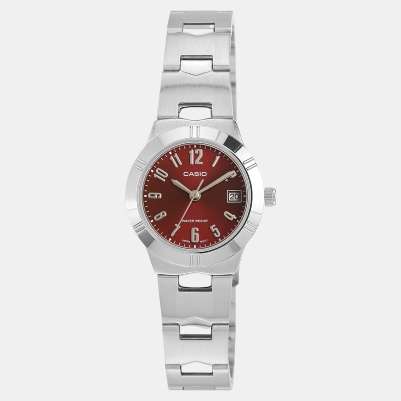 Women Red Dial Analog Stainless Steel Watch A2275