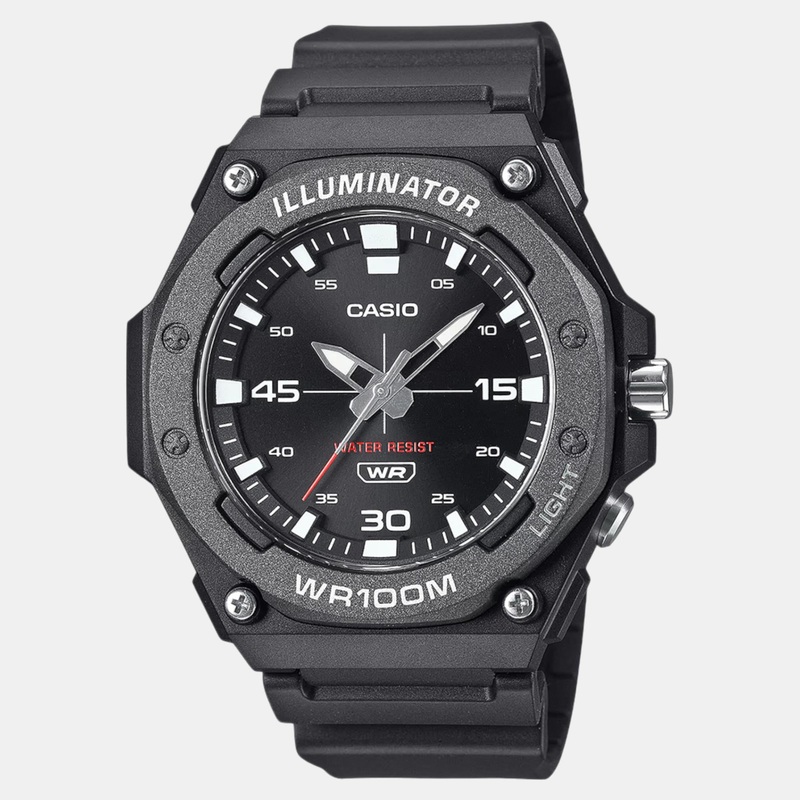 Youth Men Quartz Black Dial Analog Resin Watch MW-620H-1AVDF D355